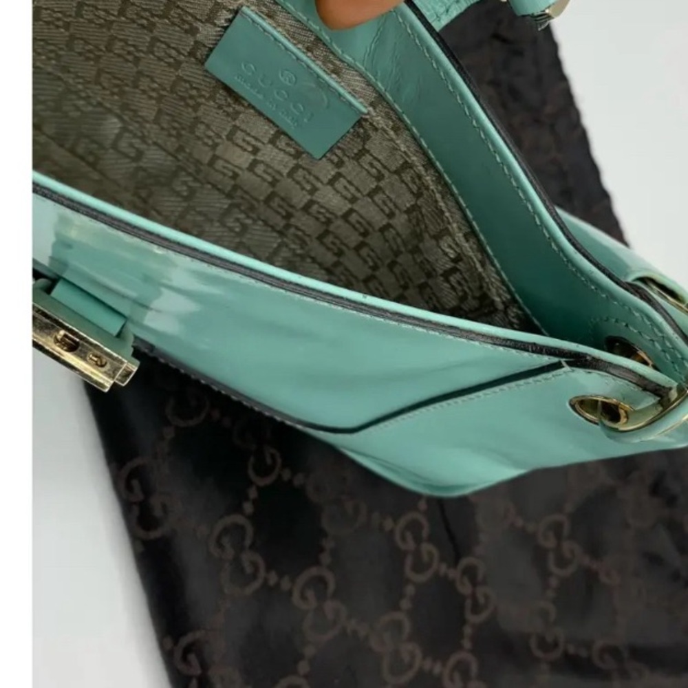 Gucci Mini Jackie Patent Calfskin Bag beautiful Tiffany color 😍🚫SOLD SOLD SOLD 🚫 - Picture 4 of 13